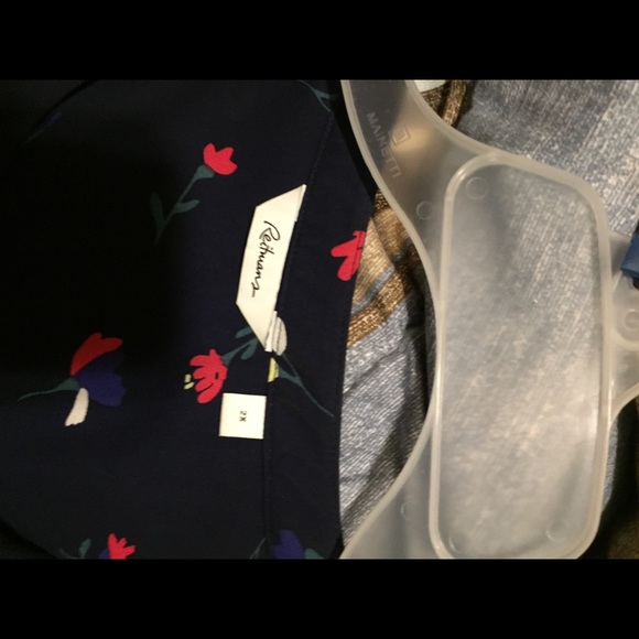 Reitman’s Navy Floral Blouse with Bell Sleeve - Picture 2 of 6